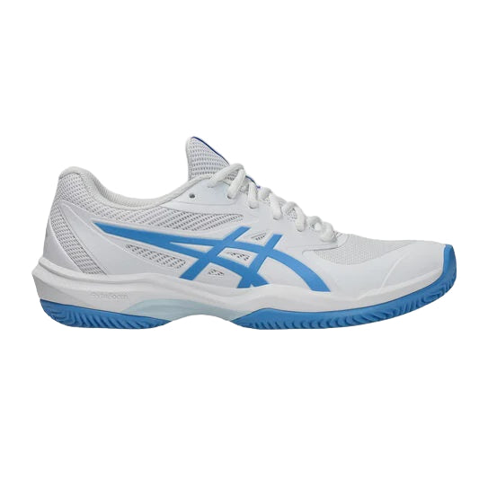 Asics Game FF Clay/OC Ladies Tennis Shoe - White/Blue Coast