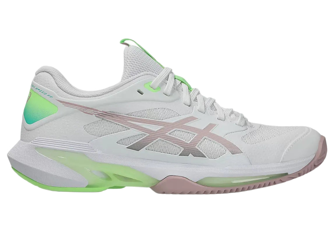 Asics Solution Speed FF 4 Clay Ladies Tennis Shoe - White/Morganite