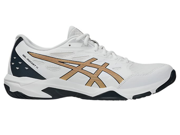 Asics Gel Rocket 11  Indoor Court Shoe - White/Pure Gold