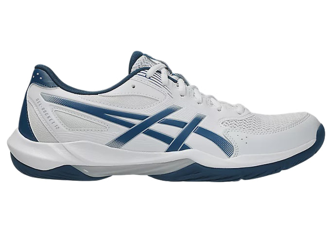Asics Gel Rocket 12 Mens Indoor Court Shoes - White/Mako Blue