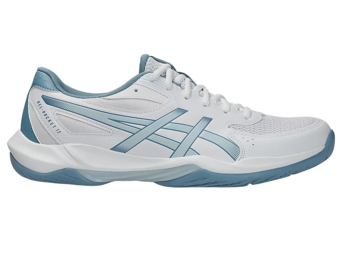 Asics Gel Rocket 12 Mens Indoor Court Shoes - White/Cool Grey