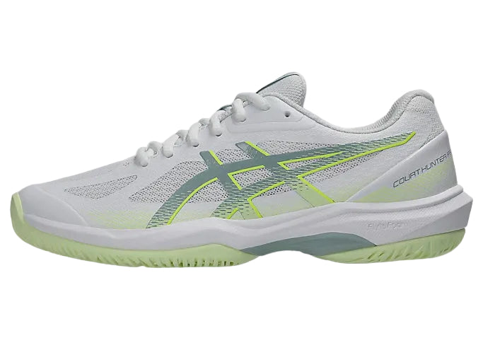 Asics Court Hunter FF Ladies Indoor Court Shoe - White/Ocean Haze