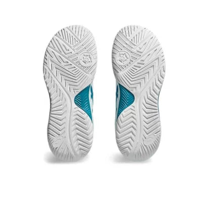 Asics Gel Dedicate 8 GS Tennis Shoes - White/Teal Blue
