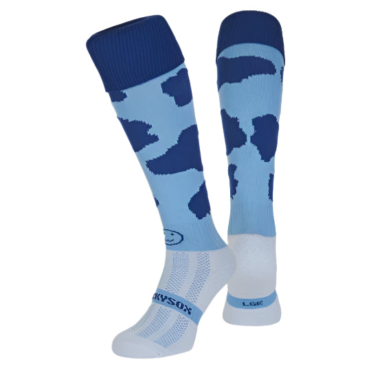 WackySox Blue Moo Sports Socks