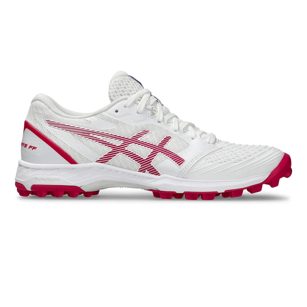 Asics Field Ultimate FF 2 Ladies Hockey Shoes - White/Bright Rose