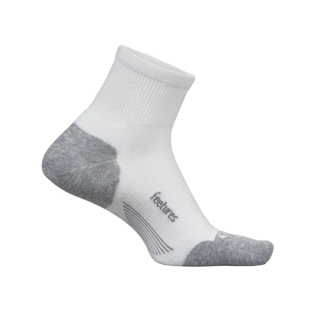 Feetures Elite Max Cushion Quarter Length Sock - White