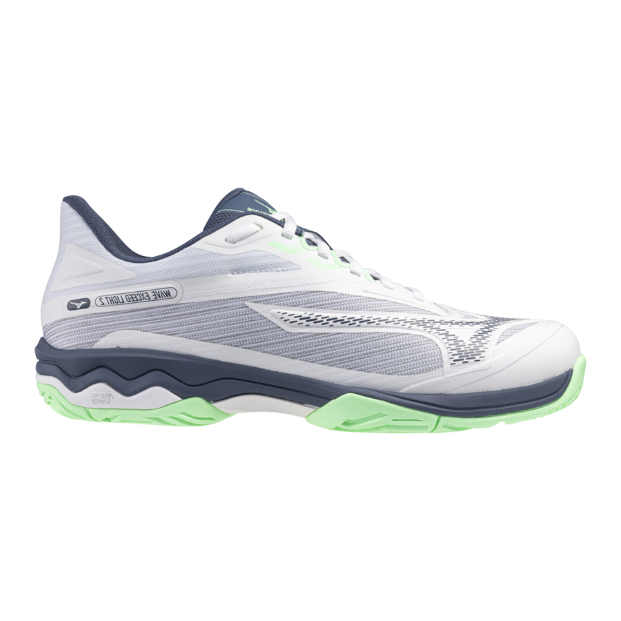 Mizuno Wave Exceed Light 2 AC Mens Tennis Shoe - White/Indigo/Mint