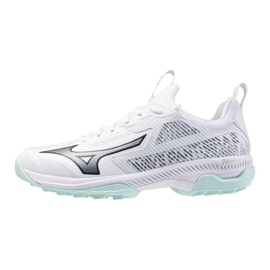 Mizuno Wave Panthera 2 Ladies Hockey Shoes - White/Blue Tint