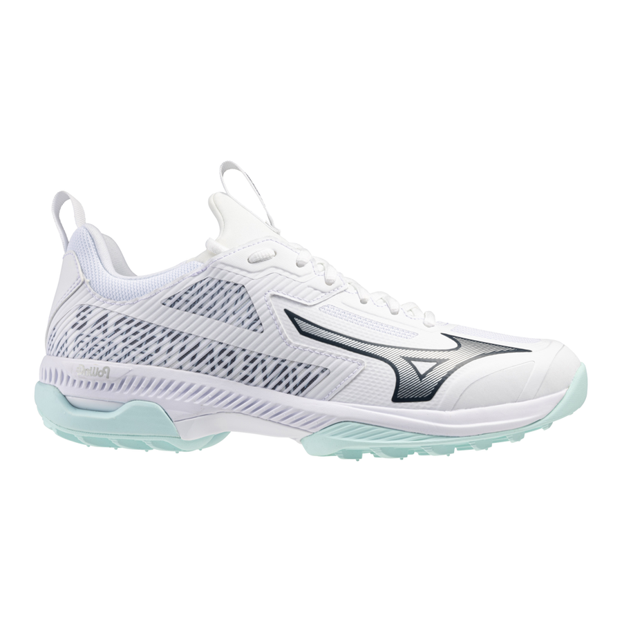 Mizuno Wave Panthera 2 Ladies Hockey Shoes - White/Blue Tint