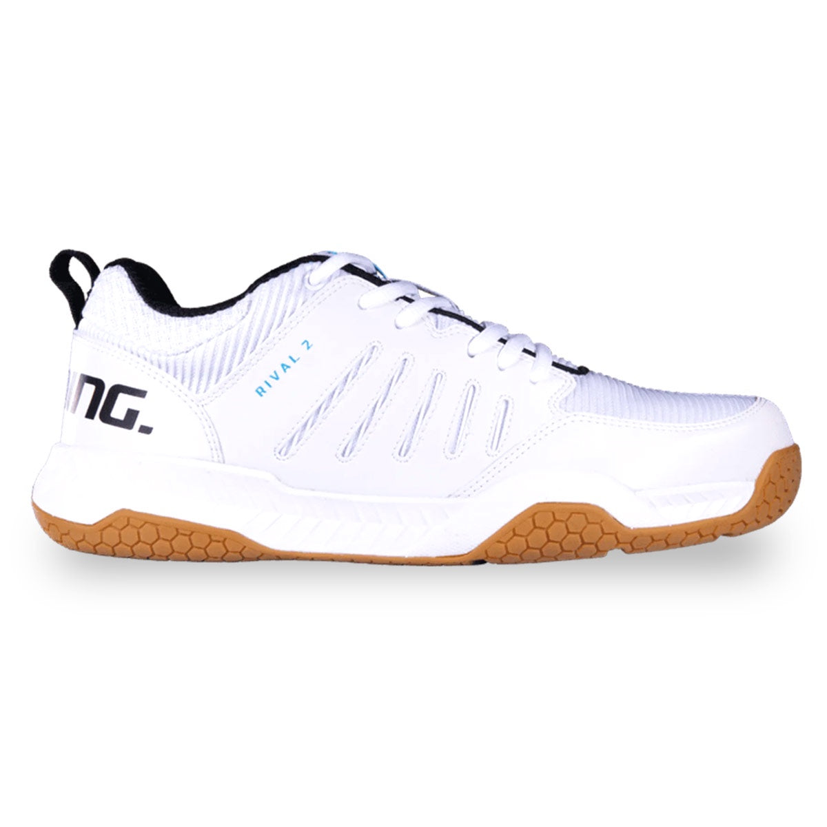 Salming Rival 2 Indoor Court Shoe - White/ Black/ Cyan
