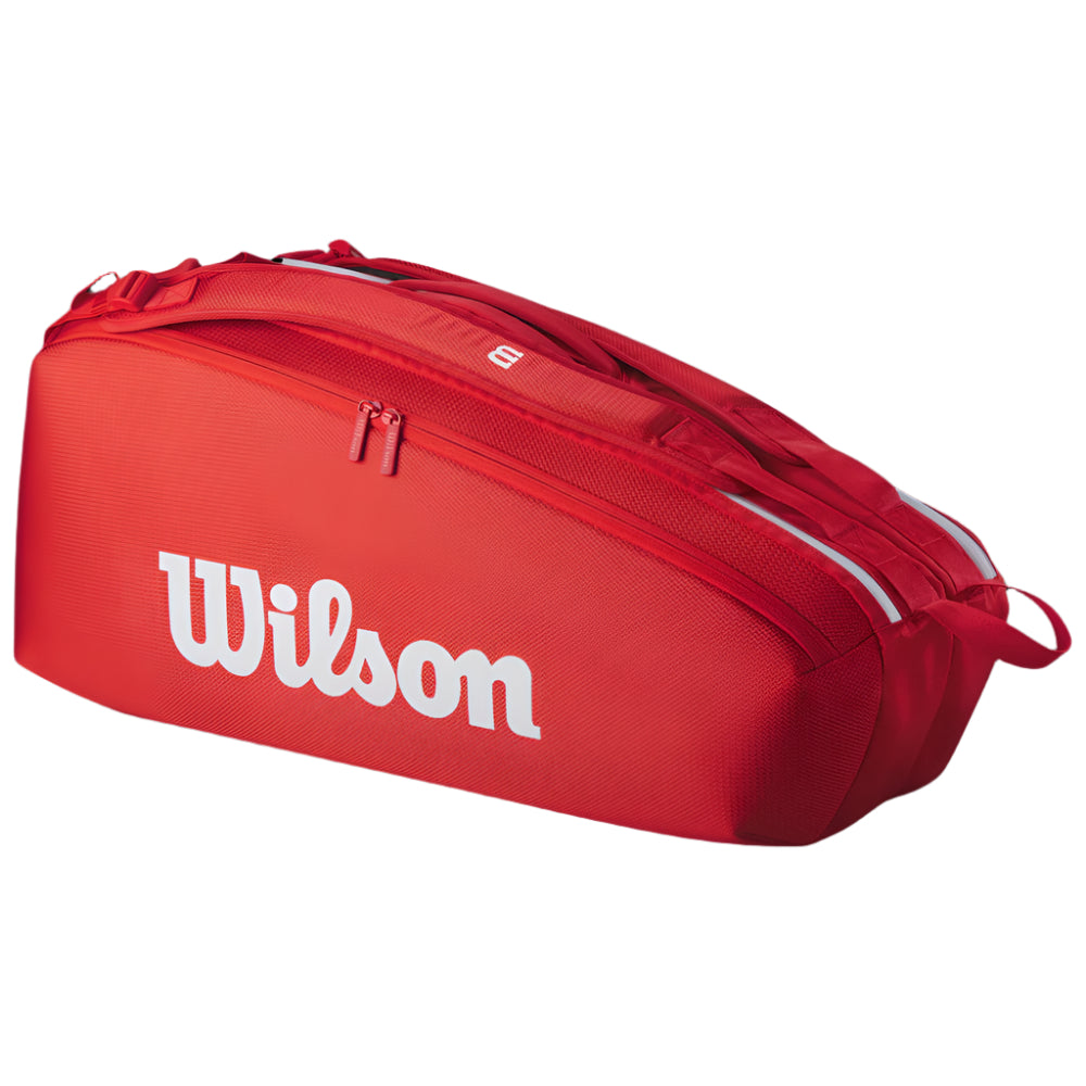 Wilson Super Tour Red 6PK Tennis Racket Bag (2025)