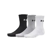 Under Armour Performance Cotton Sock Crew - White/Black/Grey