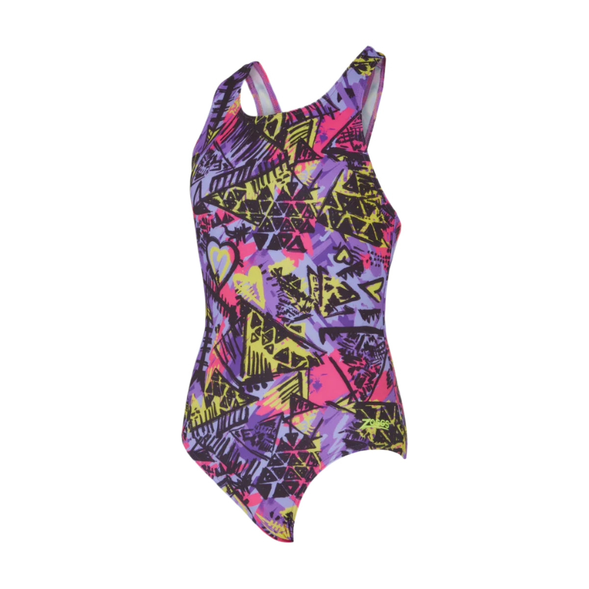 Zoggs Sonicback Girls Swimming Costume - Heartbreaker