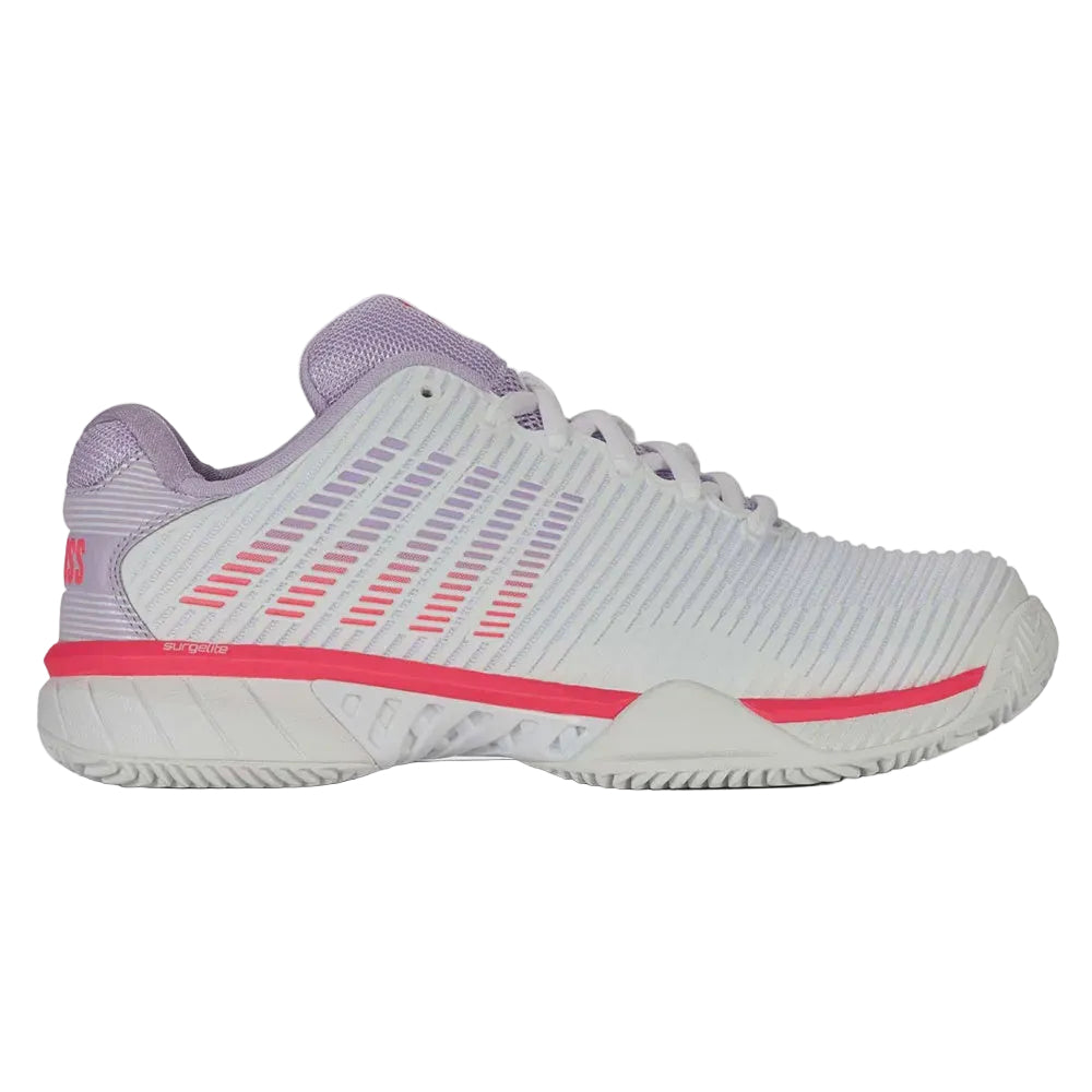 K-Swiss Hypercourt Express 2 Ladies Clay Tennis Shoes - White / Orchid