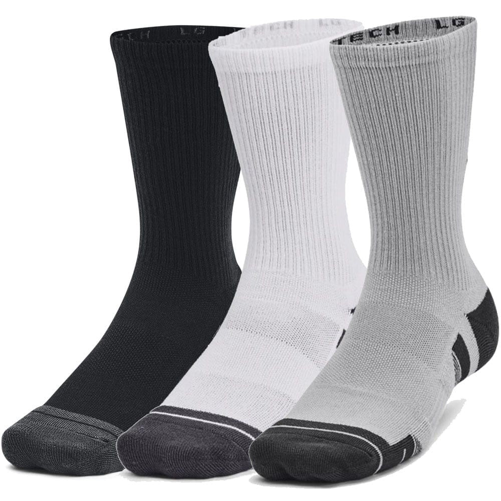 Under Armour Performance Tech Crew (6 Pack) - Grey/Black/White