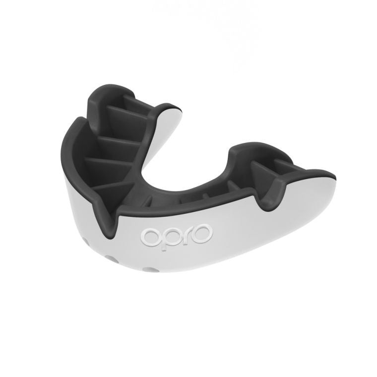 Opro Silver Superior Fit Mouthguard - White/Black