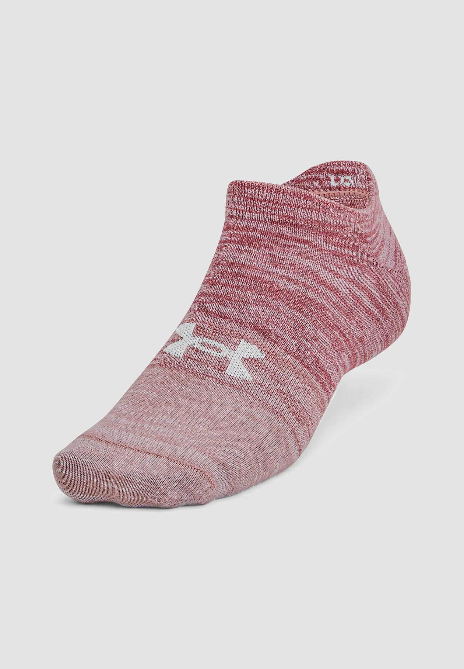 Under Armour Essential No Show 3-Pack Socks - Elixir Pink / White