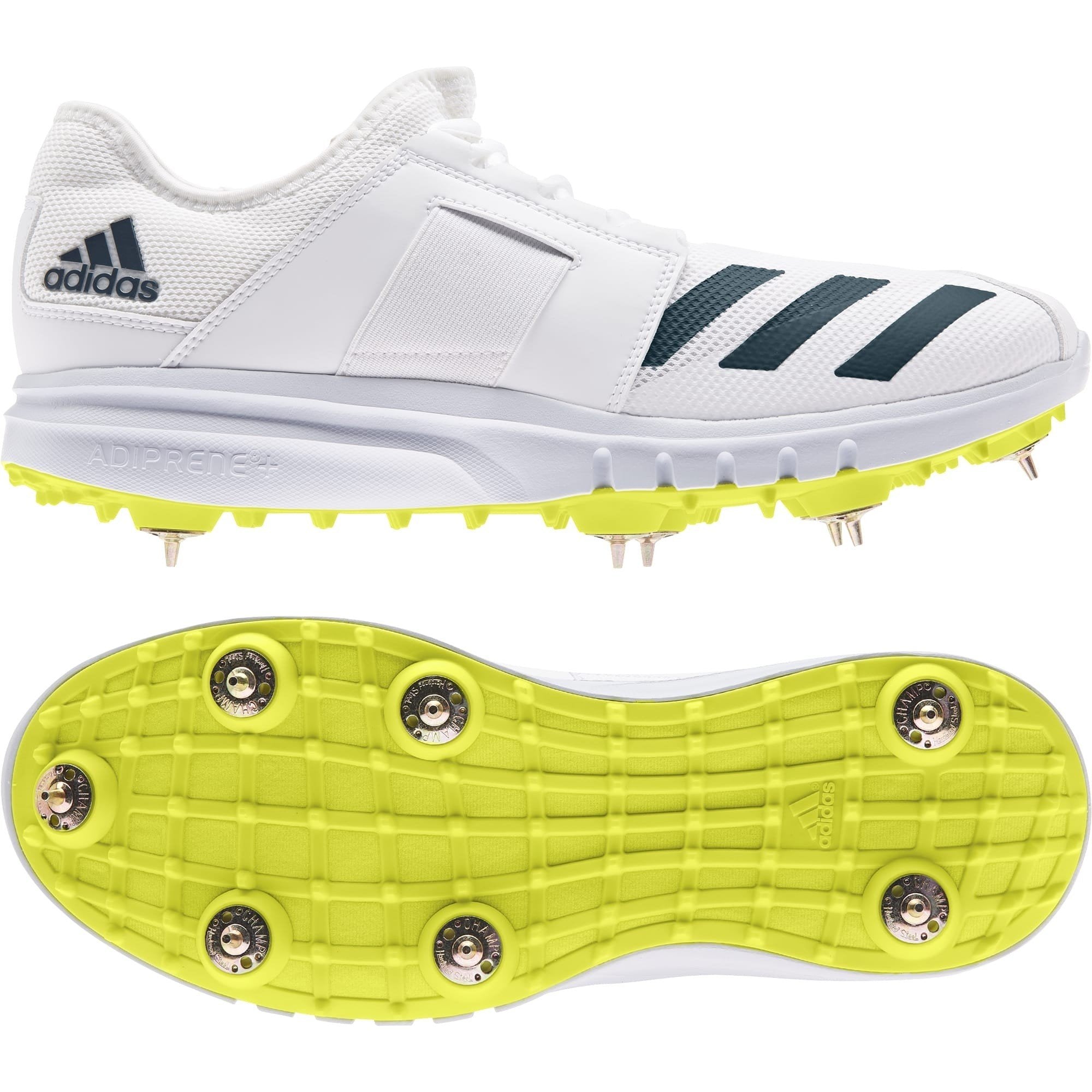 Adidas Howzat 20 Cricket Spikes White/Yellow-Bruntsfield Sports Online