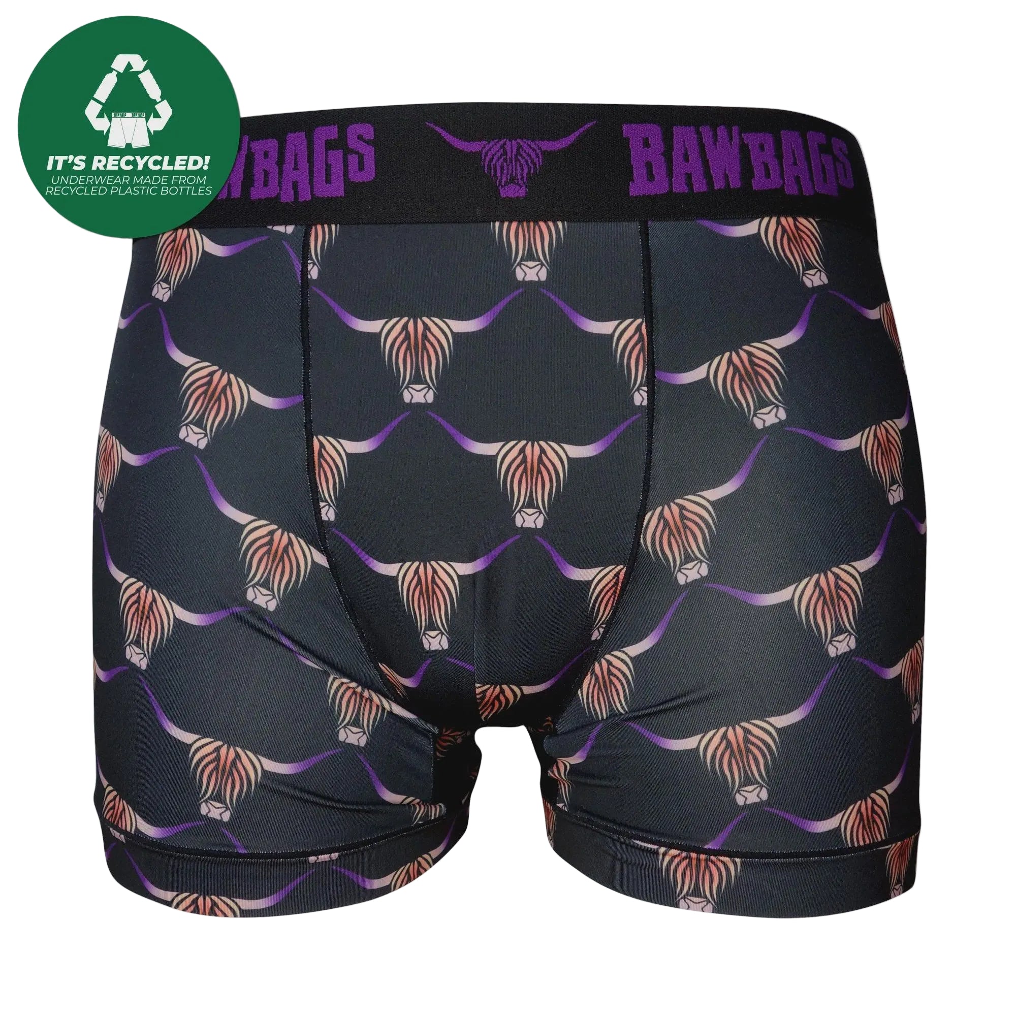 Bawbags Highland Cow Cool De Sacs Boxer Shorts-Bruntsfield Sports Online