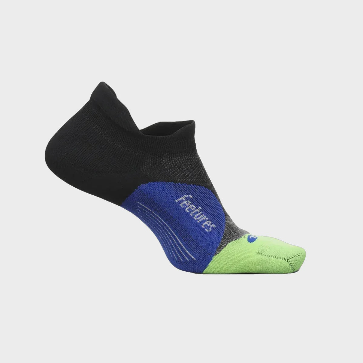 Feetures Elite Max Cushion No Show Tab Socks - Black Neon