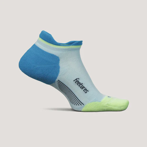 Feetures Elite Max Cushion No Show Tab Running Socks - Blue Crystal
