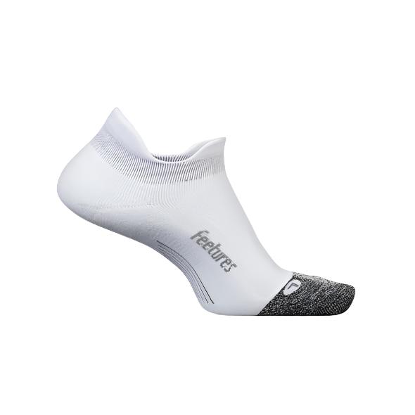 Feetures Elite Light Cushion No Show Tab Socks - White-Bruntsfield Sports Online