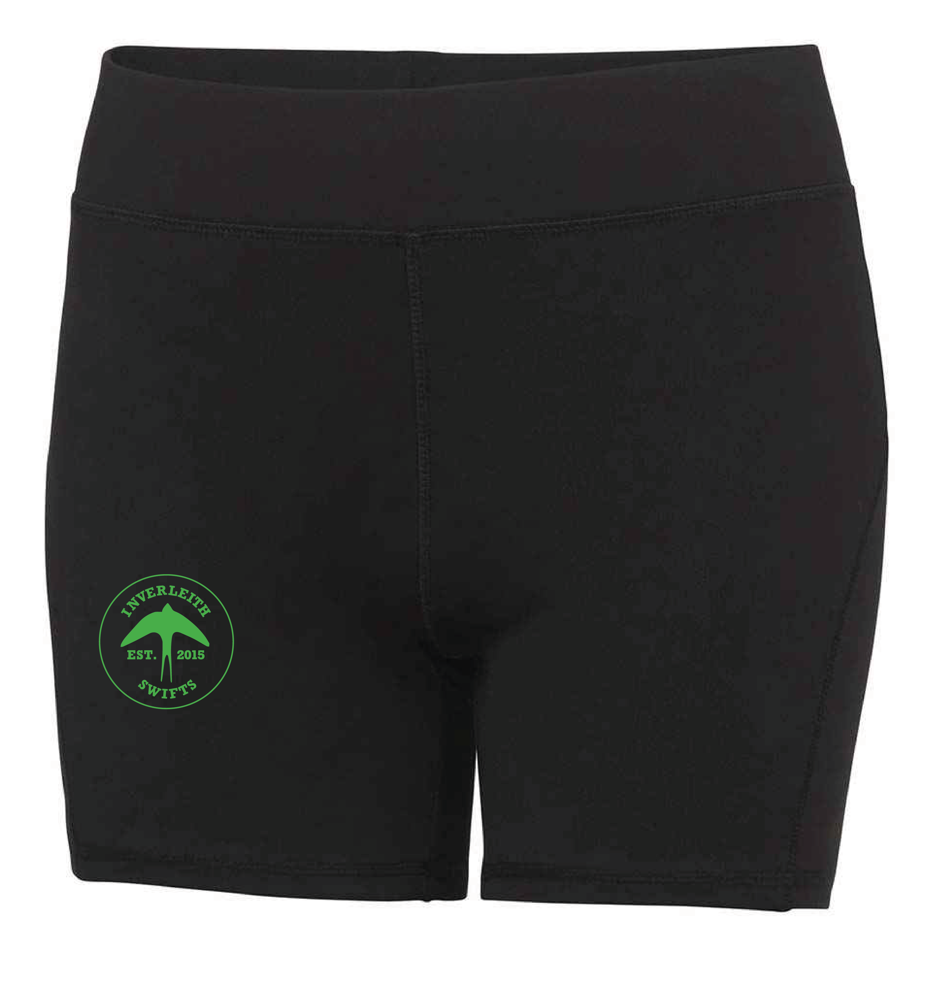 Inverleith Swifts Netball Fitted Shorts-Black-Bruntsfield Sports Online