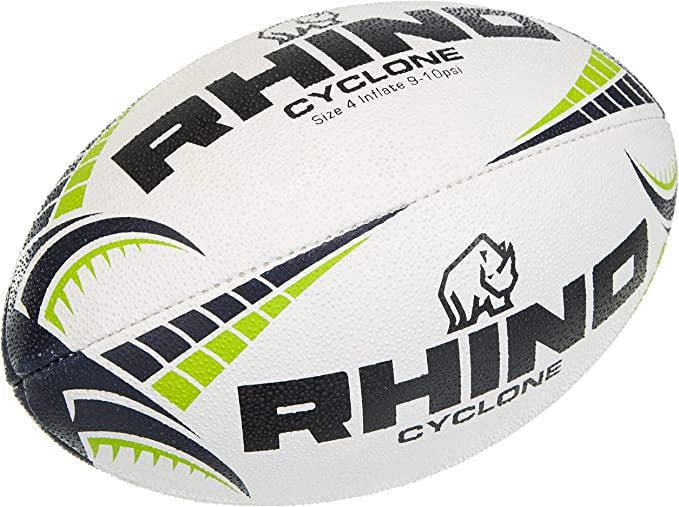 Rhino Cyclone Size 5 Rugby Ball - White-Bruntsfield Sports Online