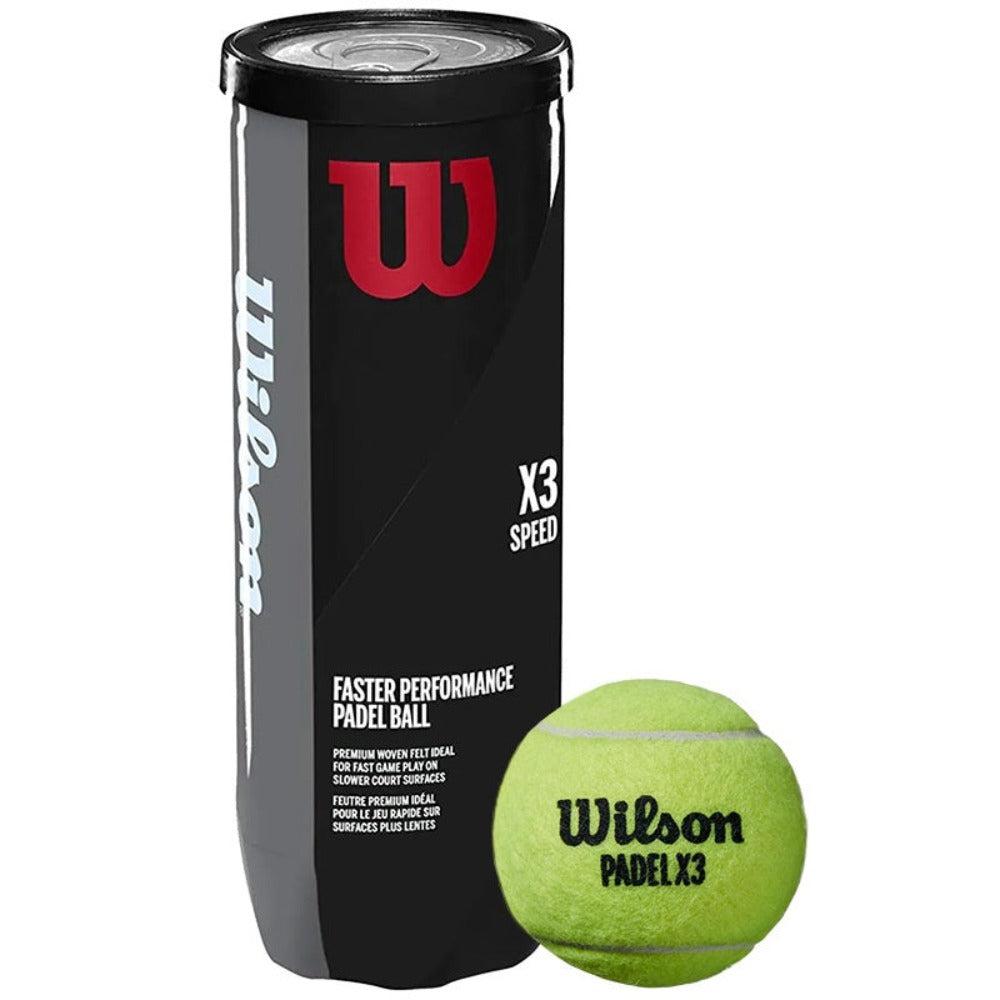 Wilson X3 Speed Padel Ball (3pk)-Bruntsfield Sports Online