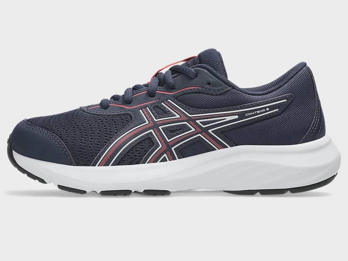 Asics Contend 9 PS Kids Running Shoes - Midnight/Flash Red