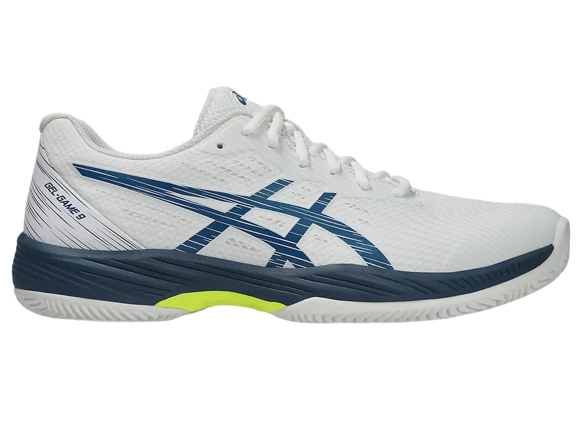 Asics Gel-Game 9 Clay / OC Men's Tennis Shoes - White / Mako Blue