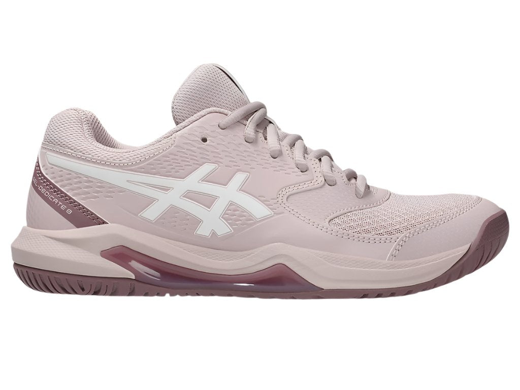 Asics Ladies Gel Dedicate Tennis Shoes - Watershed Rose/White