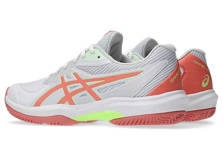 Asics Game FF Ladies Padel Shoe - White/Guava
