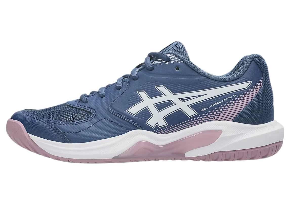 Asics Gel Dedicate 9 Ladies Tennis Shoes - Independence Blue/White