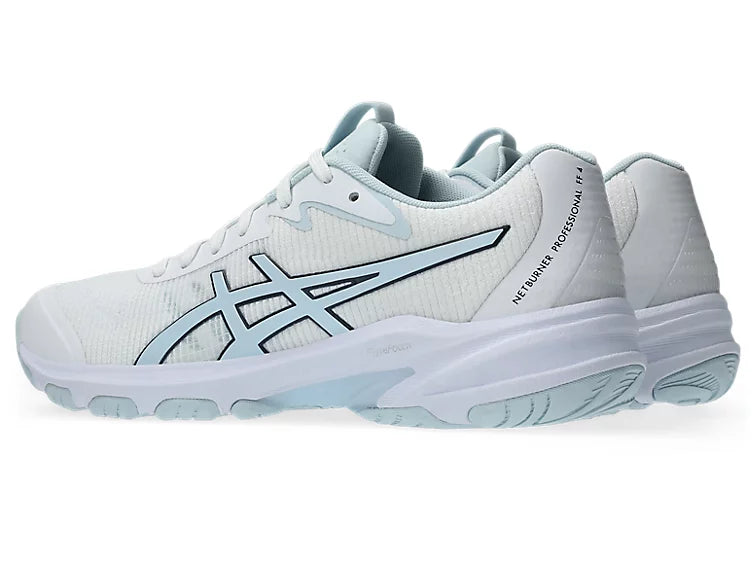 Asics Netburner Professional FF 4 Ladies Netball Shoe - White/Sky