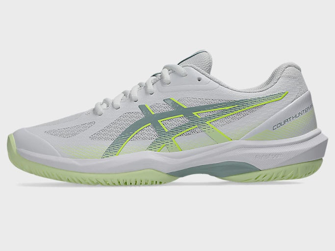 Asics Court Hunter FF Ladies Indoor Court Shoe - White/Ocean Haze
