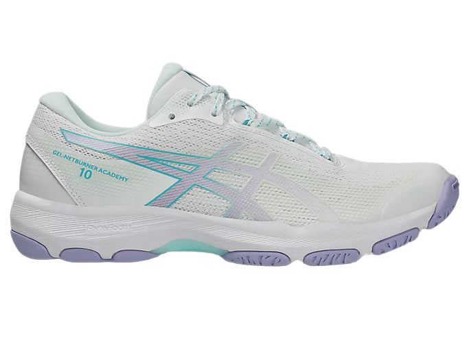 Asics Netburner Academy 10 Ladies Netball Shoes - White/Vapor