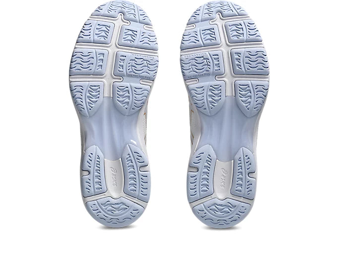 Asics Netburner Academy 10 Ladies Netball Shoes - White/Champagne