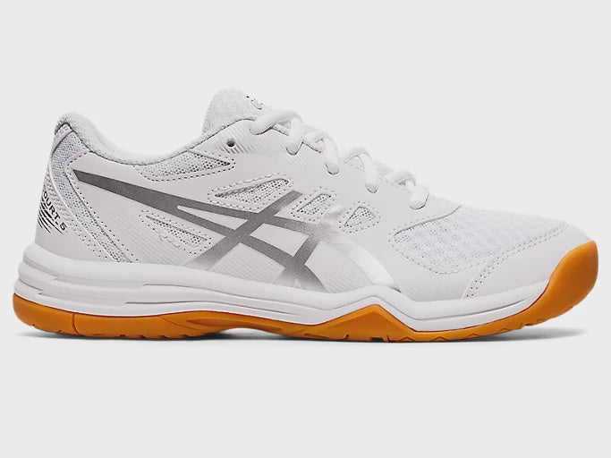 Asics Upcourt 5 GS Junior Indoor Shoes - White/Pure Silver