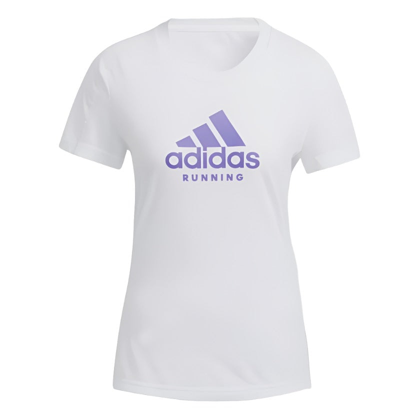 Adidas Ladies Running Logo Tee - White-Bruntsfield Sports Online