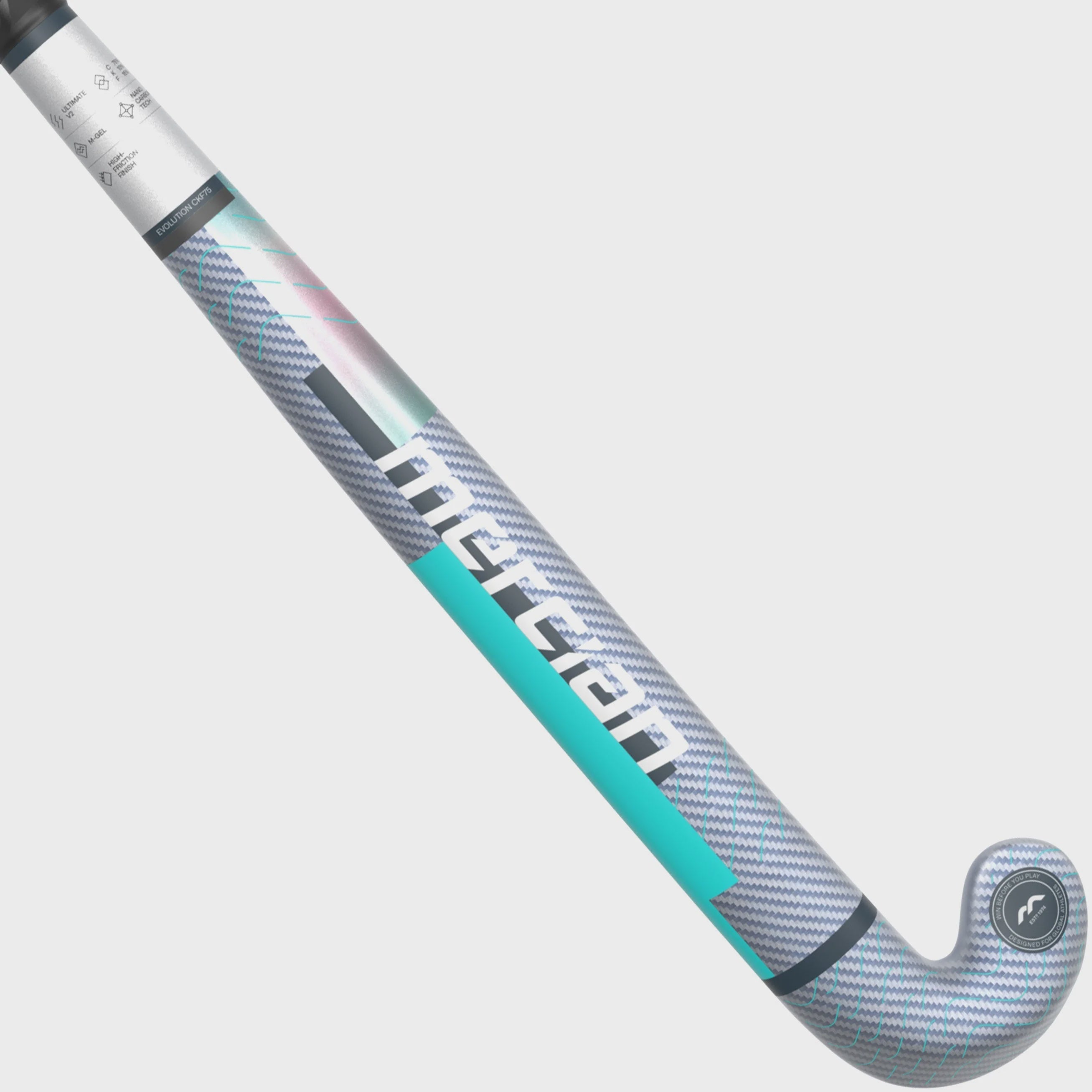lTMercian Evolution CKF75 U Hockey Stick - Carbon/Aqua