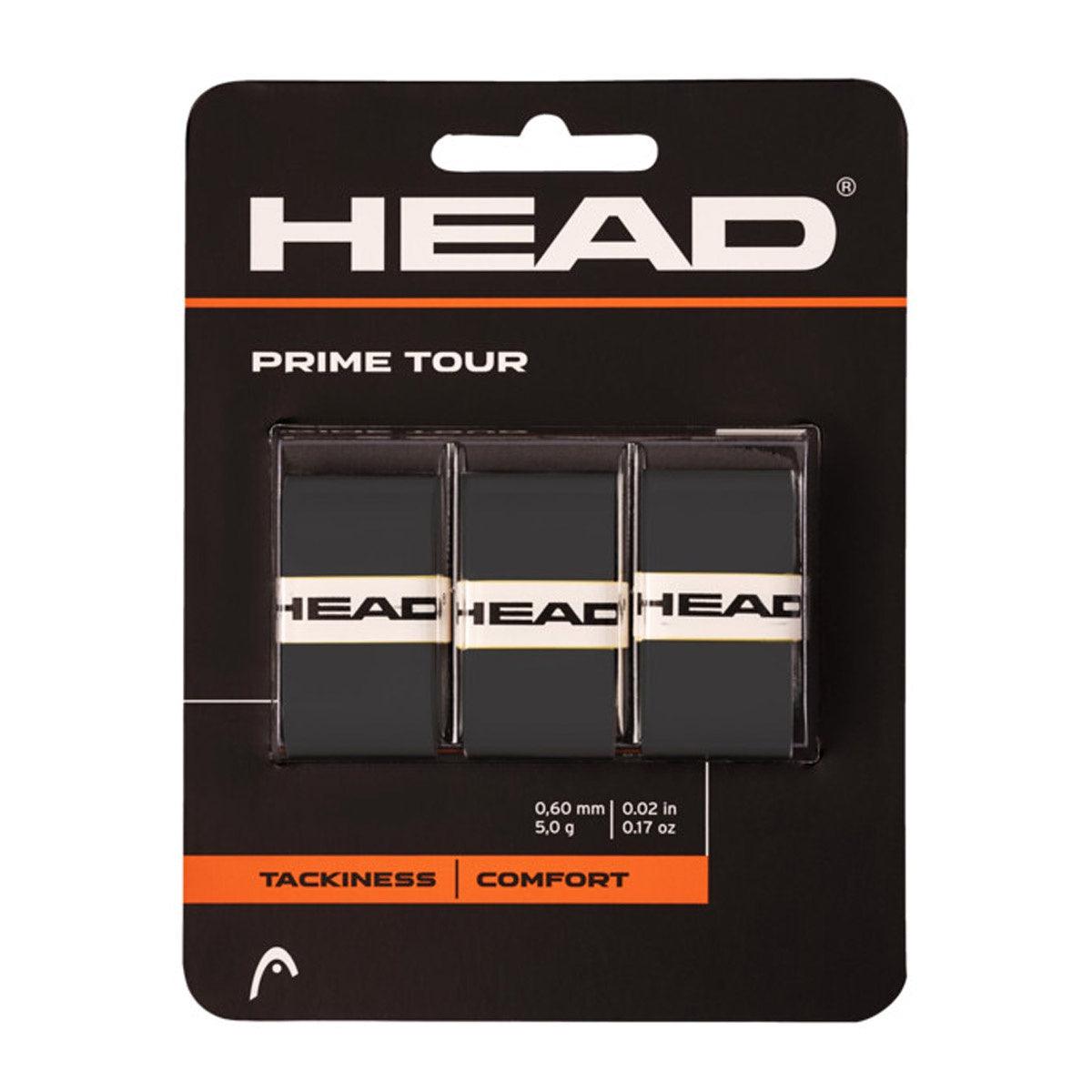 Head Prime Tour Overgrips 3Pk - Black-Bruntsfield Sports Online