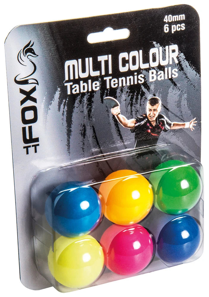 Fox Multi Colour TT Balls - 6 Ball Pack
