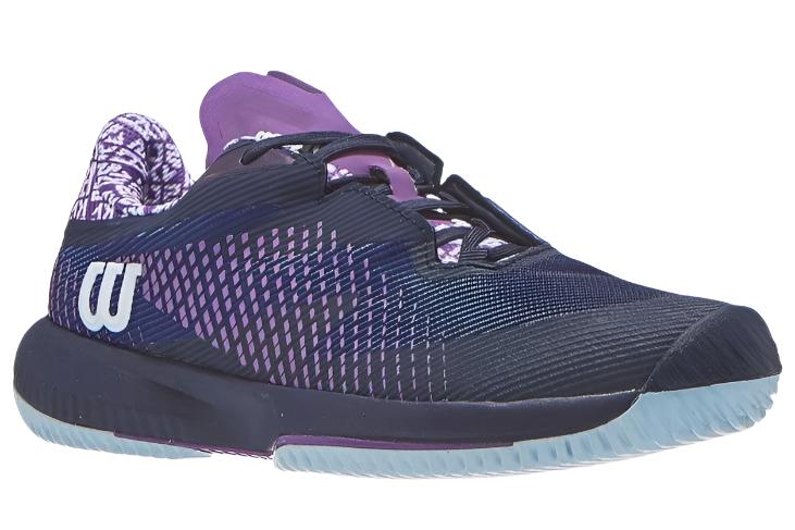 Wilson Kaos Swift 1.5 Women's Tennis Shoes - Navy Blazer/Purple Court Shoes With Endofit Technology