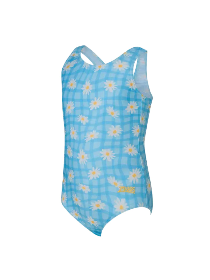 Zoggs Scoopback Kids Girls Swimming Costume - Daisy Check