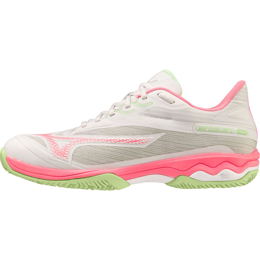 Mizuno Wave Exceed Light 2 Ladies Padel Shoes - Grey/Pink/Green