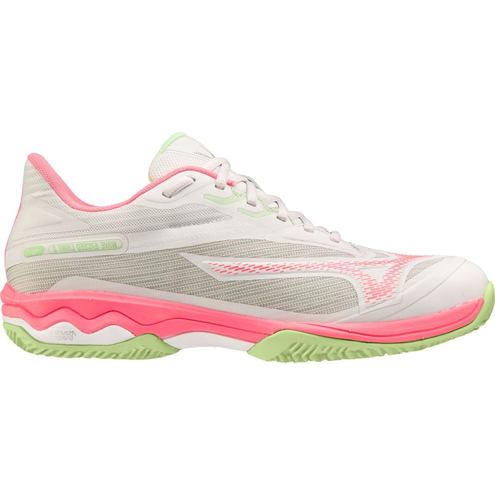 Mizuno Wave Exceed Light 2 Ladies Padel Shoes - Grey/Pink/Green