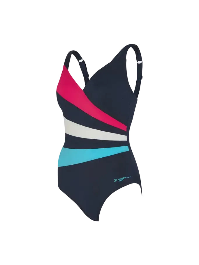 Zoggs Wrap Panel Classback Ladies Swimsuit - Flashdrive