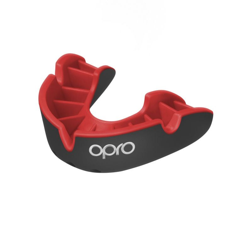 Opro Silver Superior Fit Mouthguard - Black/Red