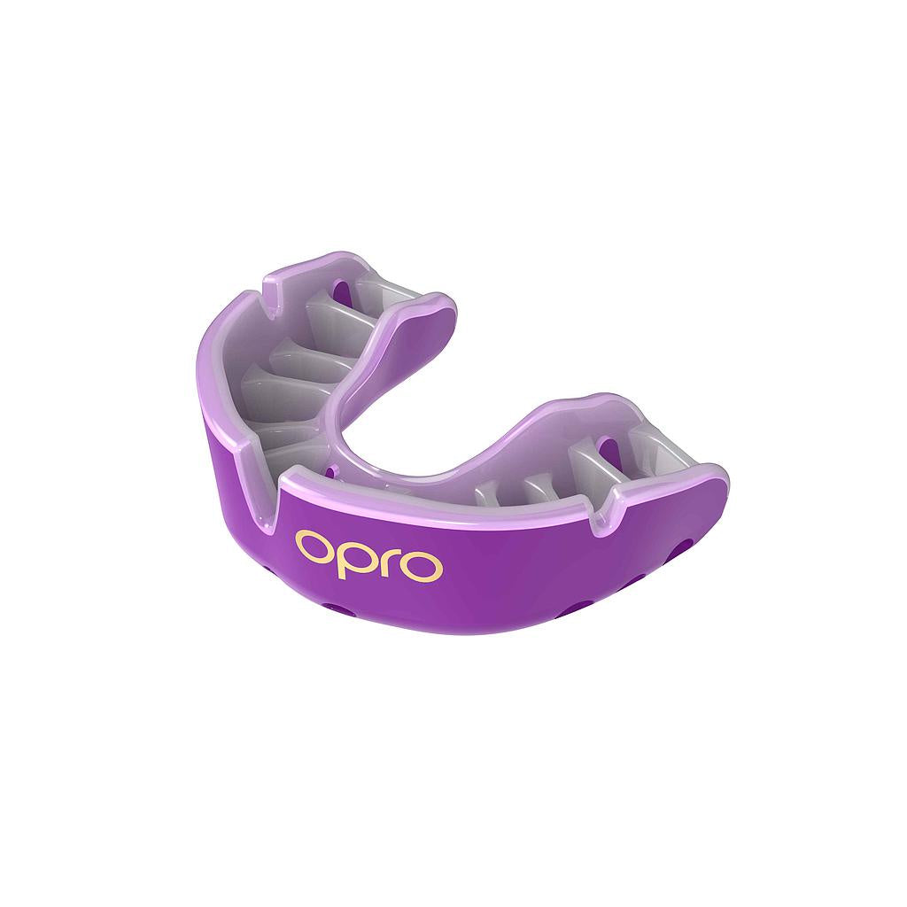 OPRO Gold Self-Fit Mouthguard - Purple/Pearl - Adult
